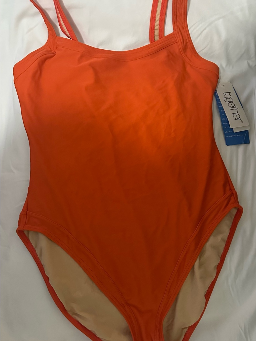 Together Bright Orange Double-Strap One-Piece Swimsuit